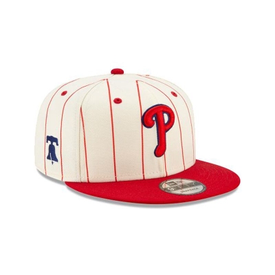 White Philadelphia Phillies Hat - New Era MLB Pinstripe 9FIFTY Snapback Caps USA6479381